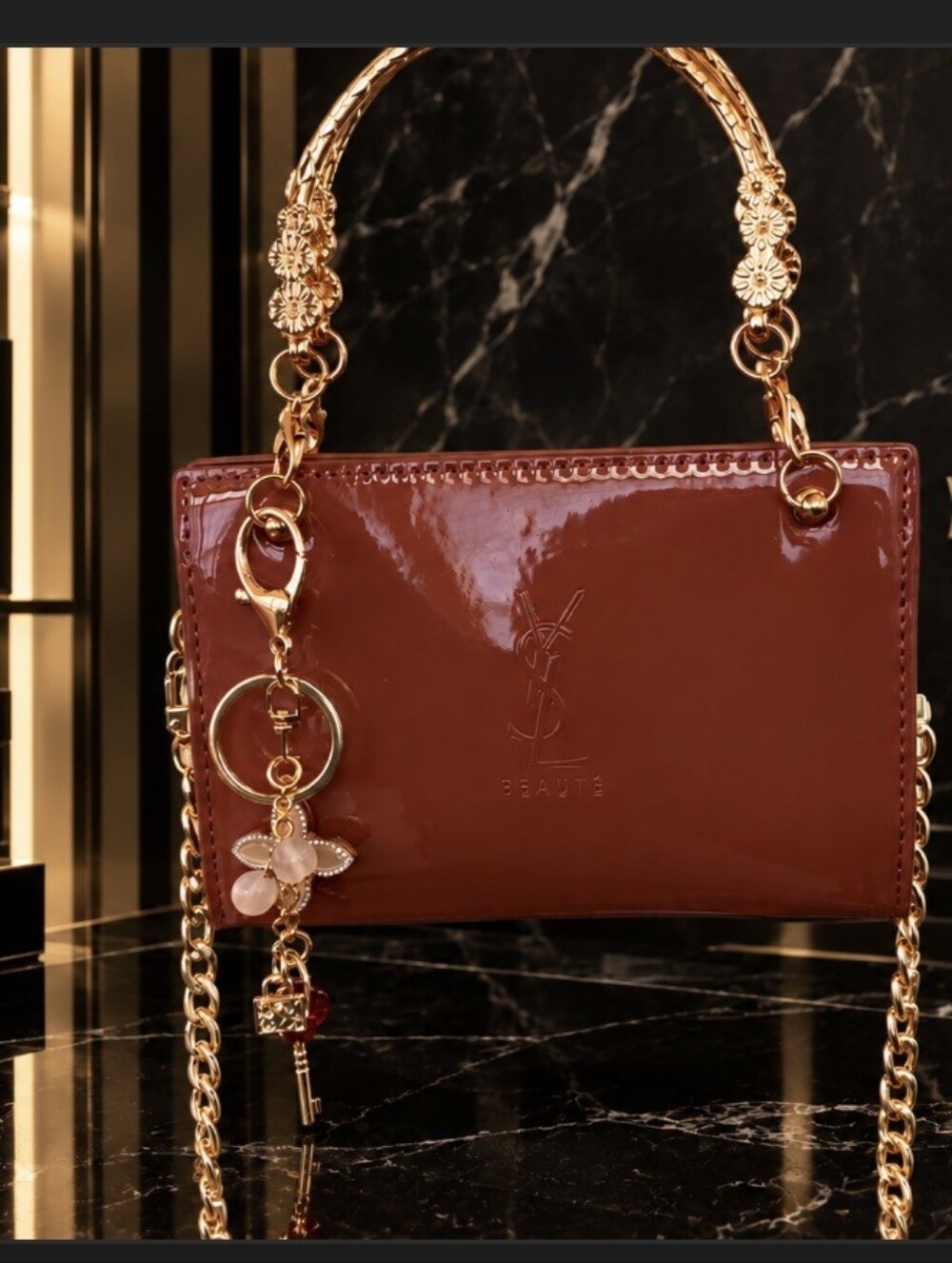Yves Saint Laurent Mini Handbag with Gold Chain
